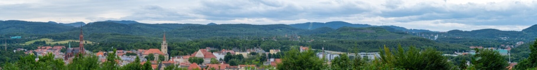 Fototapeta na wymiar Panoramic city view. Walbrzych, Poland