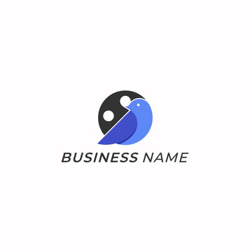 logo design creative bird and roll film