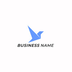 logo design creative origami and bird
