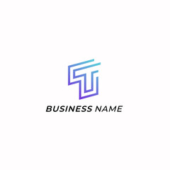 design logo creative line letter T