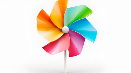 colorful pinwheel isolated on white - obrazy, fototapety, plakaty