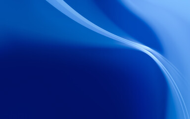 Illustration of a blue background with abstract vibrant wavy shaped stripes with effects