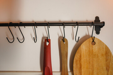 coat hangers in a row
