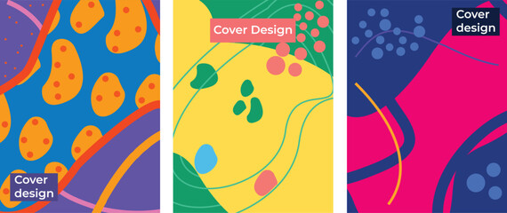 Set of abstract vector patterns for packaging cover and print. Design elements.