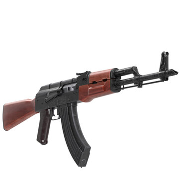 3D rendering illustration of an AK-47 Kalashnikov assault rifle