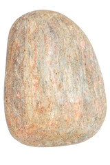 Top view of single red pebble