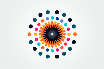 Colorful abstract dot pattern with radial gradient design