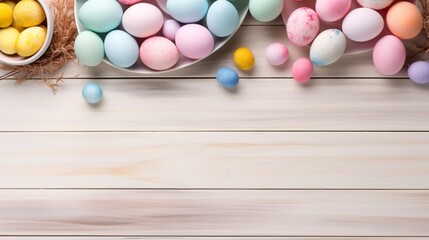 Vibrant Easter Background: Eggs and Flowers