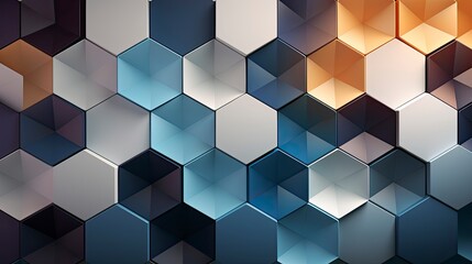 Digital Hexagon Abstract Background Geometric Patterns in Modern Design.