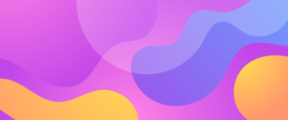 Vector simple abstract banner with colorful colourful waves and liquid