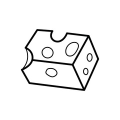 Piece of cheese simple linear vector illustration