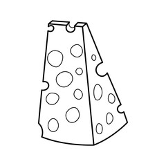 Piece of cheese simple linear vector illustration