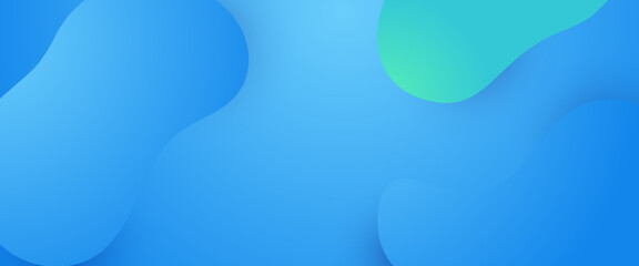 Blue and green vector wavy and liquid simple banner modern design