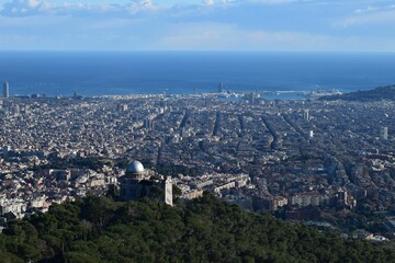 Scenic view of the Barcelona skyline. Spain.