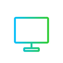 Monitor devices icon with blue and green gradient outline style. technology, display, computer, business, monitor, screen, design. Vector Illustration