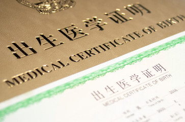 Chinese Medical Certificate of Birth,Birth Certificate in China