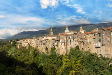 Sant'Agata de Goti, Italy - overlooking a dramatic cliff, Sant'Agata de Goti  isone of the most beautiful villages in Southern Italy