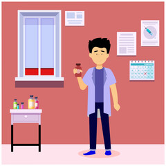 Immerse your designs in world of scientific exploration with illustrative portrayal of man diligently working in laboratory. Whether for educational materials, science promotions,or creative projects.