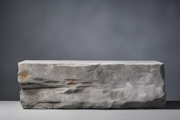 raw stone pedestal in free form. minimalistic brutal concept for presentation