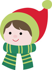 Christmas boy wearing santa hat