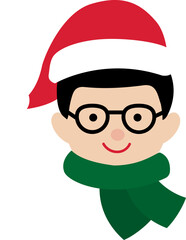 Christmas boy wearing santa hat