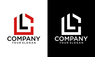 llustration modern letter LG or GL house logo design