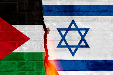 パレスチナとイスラエルの国旗 - obrazy, fototapety, plakaty