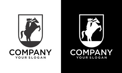 People riding horse vector, coaching logo