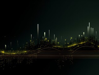 Fototapeta na wymiar Abstract sci-fi green and yellow background, concept of digital future., AI