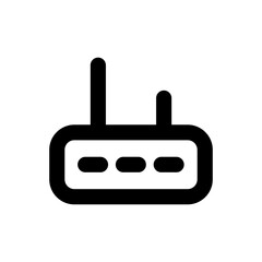Router devices icon with black outline style. router, network, technology, internet, digital, wireless, communication. Vector Illustration
