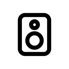 Speaker devices icon with black outline style. speaker, speech, business, public, conference, presentation, volume. Vector Illustration
