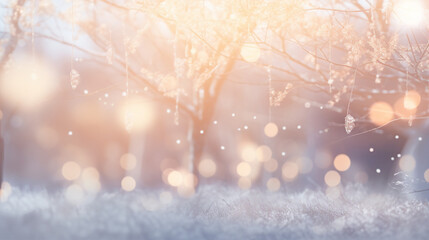 Fototapeta na wymiar Snow Winter Abstract Christmas Background: Festive Silver Red Glitter Sparkle