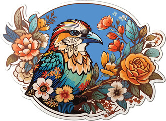 beautiful floral bird illustration,bird vector,bird artwork