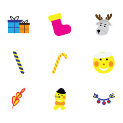 Christmast icon doodle tamplate vector