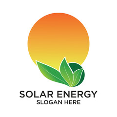 Solar energy logo design simple concept Premium Vector