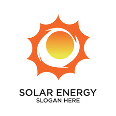Solar energy logo design simple concept Premium Vector