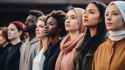 young people of different skin colors and nationalities. ai generative