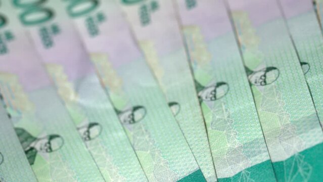 Colombian money pesos bills Colombian banknotes close up COP