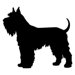 Black Russian Terrier Dog Vector Silhouette, Generative AI.