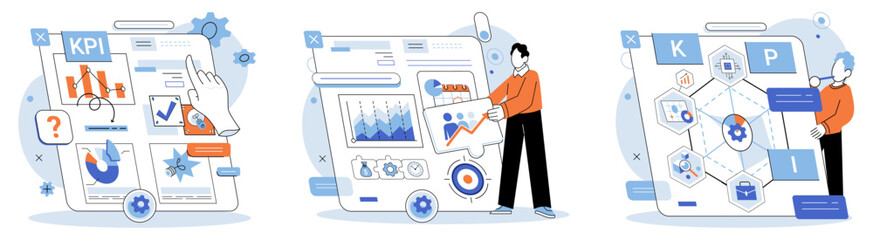 Analysis tool. Business intelligence. Vector illustration A well-defined strategy is crucial for achieving business goals Design thinking enhances development innovative solutions Digital platforms