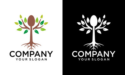 Tree Food Icon Logo Design Element