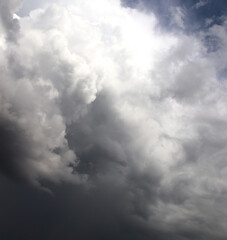 Obraz premium Black and white landscape. Mesmerizing contrasting clouds.