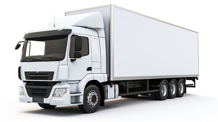 Fototapeta na wymiar box truck, on a white background