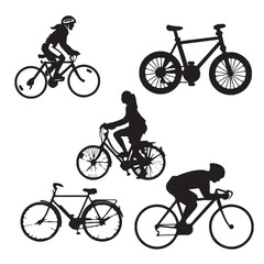 silhouettes of bicycles