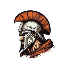 Greek spartan warrior man, vector illustration, Generative Ai.