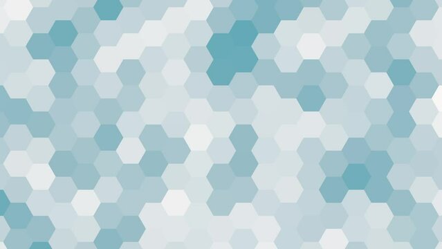 Animated blue mosaic background. Mosaic texture as a background animation. Round shapes glittering in different blue tones.