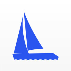 Sailboat logo design concept. Simple sail logo template