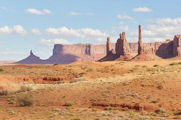 The Totem Pole formation as seen on the Monument Valley Scenic Drive