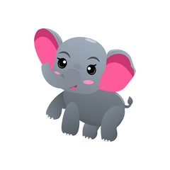 babe elephant cartoon vector graphic