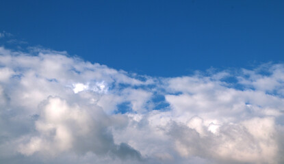 Skyscape. Cumulus clouds in close-up.